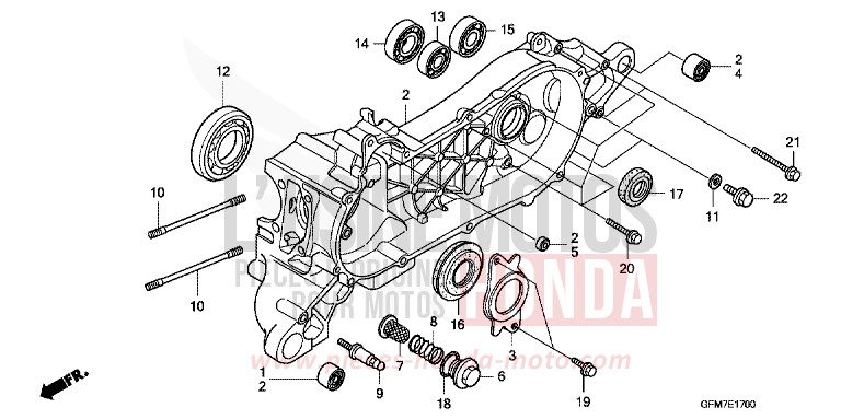 LEFT CRANKCASE for NHX 110 BLACK (NH1) from 2008